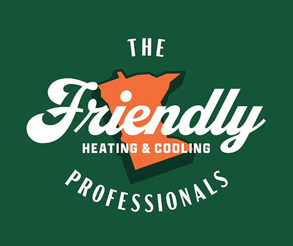 The Friendly Heating & Cooling Professionals &mdash; Bressler&rsquo;s HVAC badge over a map of Minnesota